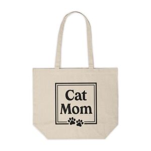Cat Mom Custom Canvas Tote Bag